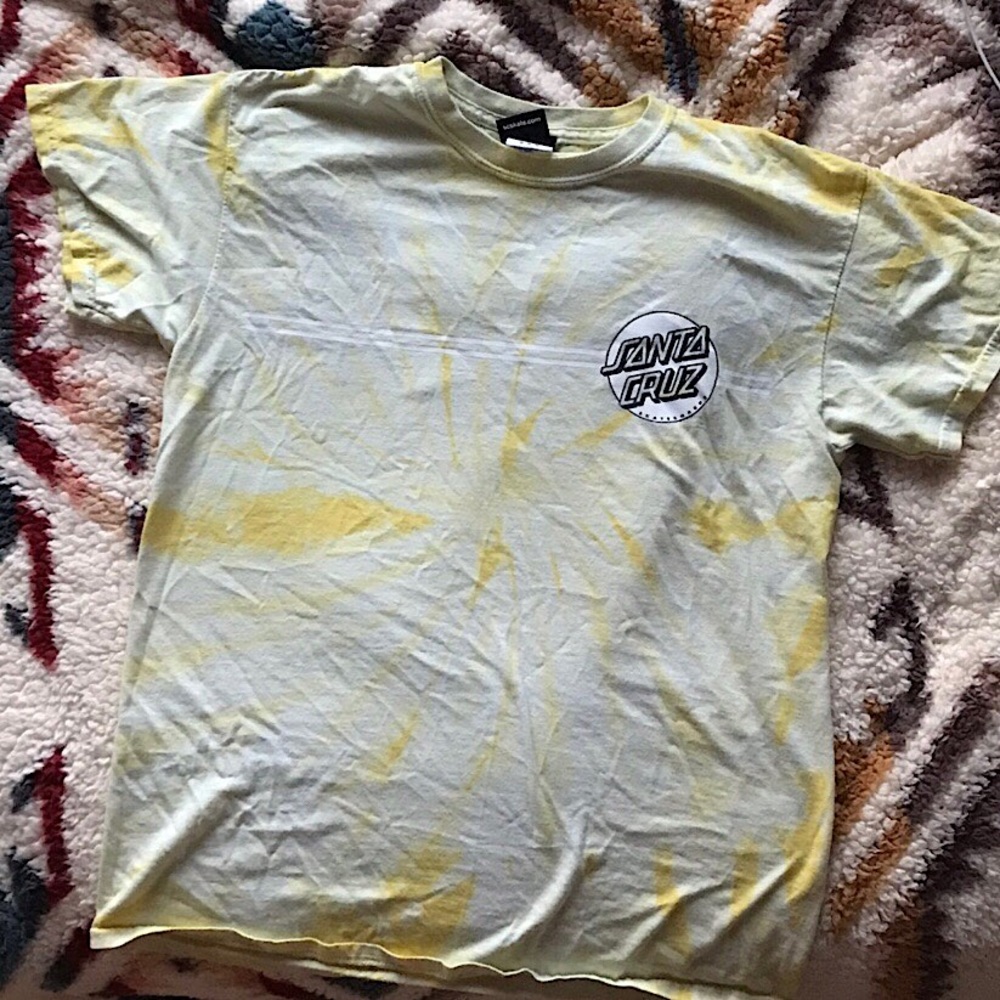 santa cruz yellow tie dye t-shirt size M